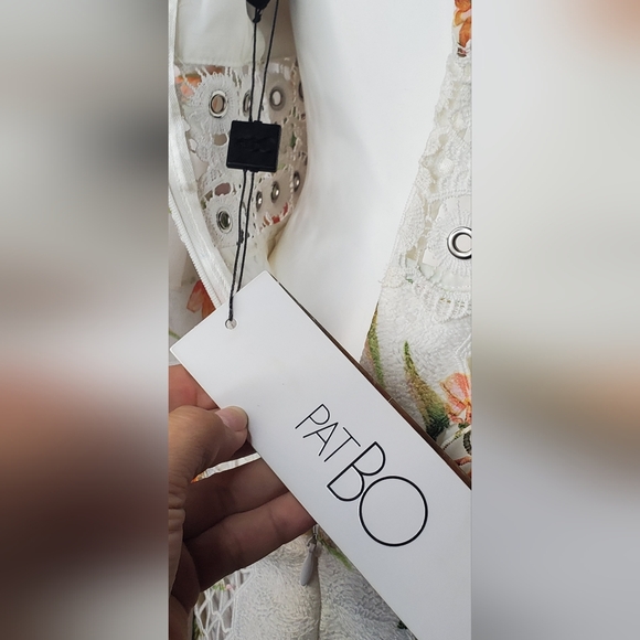 PatBO Size 6 "Wild Flower" Printed White Lace Mini Dress - Picture 12 of 14